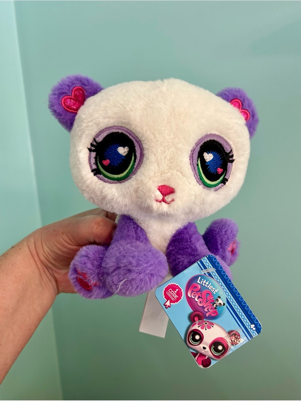 Littlest Pet Shop LPS Series 3 Cuddle Plush Purple Panda Bear & Code NEW 2025